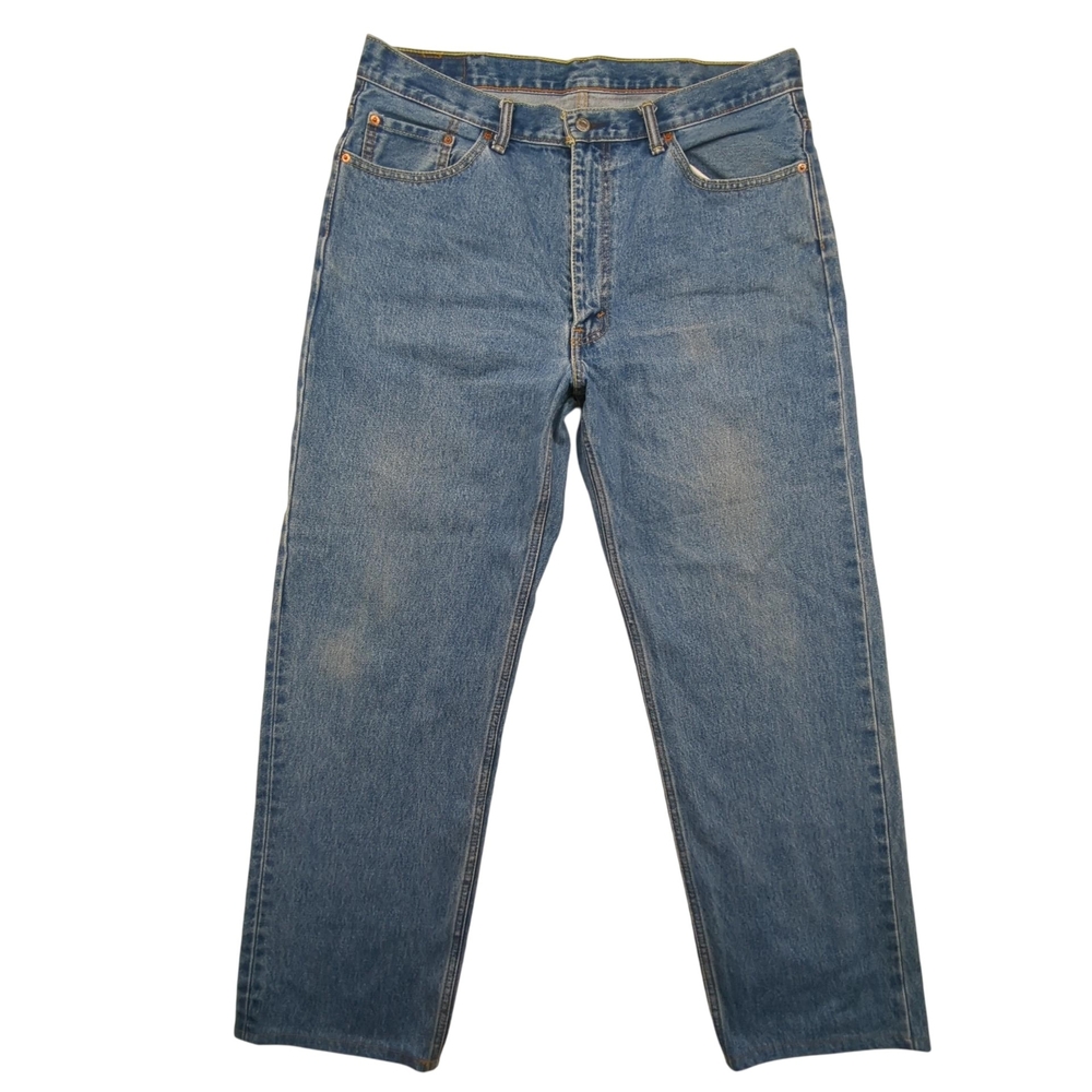 Levis 550 Jeans Mens 38x32 Relaxed Fit Blue Denim Tapered Leg Zip Fly Classic